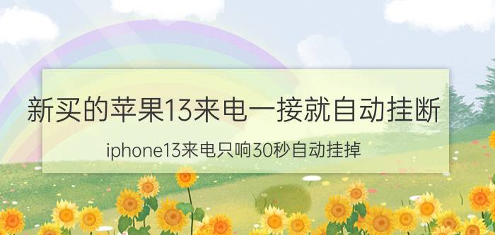 新买的苹果13来电一接就自动挂断 iphone13来电只响30秒自动挂掉？